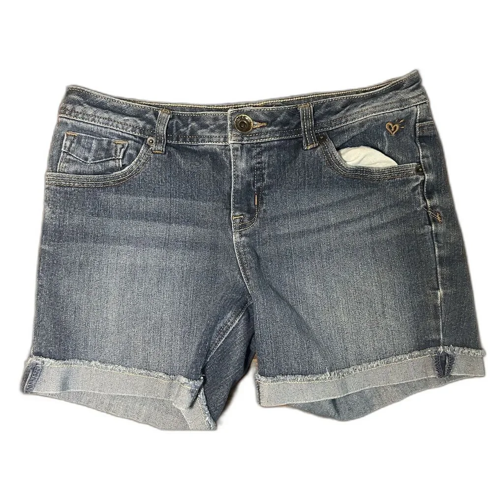 Justice Girls 16R Denim Shorts 2013 Vintage Simply Low Jean Shorts Cuffed Hem